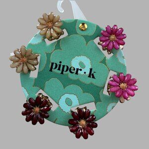Piper K Floral Hair Clips Set Of 6 Brand New